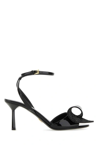 Prada Women's Patent Leather Sandals In Black