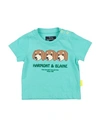 HARMONT & BLAINE HARMONT & BLAINE NEWBORN BOY T-SHIRT TURQUOISE SIZE 3 COTTON