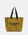 Allsaints Izzy Logo Print Knitted Tote Bag In Sap Green