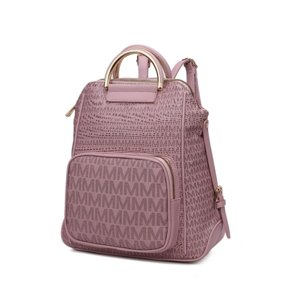 Mkf Collection By Mia K Jules M Logo Vegan Leather Women's Backpack In Purple