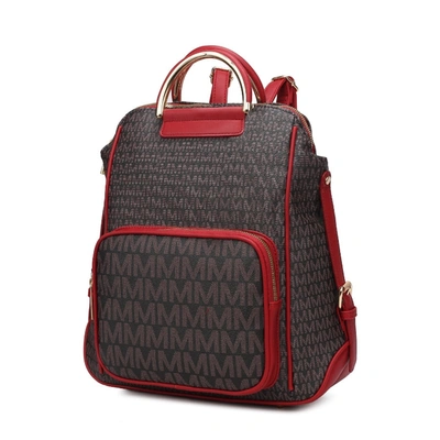 Mkf Collection By Mia K Jules M Logo Vegan Leather Women's Backpack In Red
