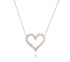 Diana M. 18kt Rose Gold Open Heart Pendant Featuring 2.40 Cts Of Round Diamonds, 24 Stones In Multi