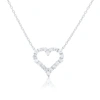Diana M. 14 Kt White Gold Diamond Pendant With Open-heart Design Adorned With 0.50 Cts Tw Diamonds In White