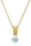 Diana M. 18kt Two Tone Byzantine Diamond Pendant Featuring 1.02 Cts Of Round Diamonds In White