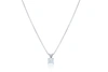Diana M. 14kt White Gold Solitaire Diamond Pendant Featuring 0.84 Ct Clarity Enhanced Princess Cut Diamond In White