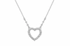 Diana M. 14 Kt White Gold Diamond Pendant With Open-heart Design Adorned With 2.00 Cts Tw Round Diamonds In White
