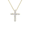 Diana M. 18kt Yellow Gold Diamond Cross Pendant, Features 0.71ct Of 11 Rd Diamonds. In Yellow