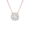 Diana M. 14 Kt Rose Gold, 18" Diamond Pendant With One 0.25 Cts Tw Round Diamond In Multi
