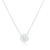 Diana M. 18 Karat White Gold Cluster Pendant With Round Brilliant Cut Diamonds Weighing 0.56 Cts Total. In White