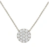 Diana M. 14 Kt White Gold Diamond Pendant With Pave Circle Design Adorned With 0.48 Cts Tw Diamonds In White