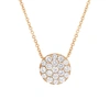 Diana M. 14 Kt Rose Gold Diamond Pendant With Micro Pave Circle Design Featuring 0.99 Cts Tw Round Diamonds In Multi
