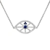 Diana M. 18 Kt White Gold, 16" Sapphire And Diamond Pendant With An Eye-shaped Design Featuring 1.00 Cts Tw D In White
