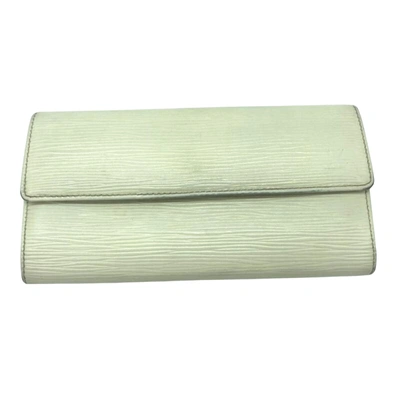 Pre-owned Louis Vuitton Portefeuille Sarah Leather Wallet () In White