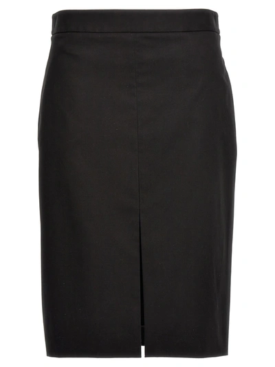 The Row Benson Cotton-blend Twill Skirt In Black