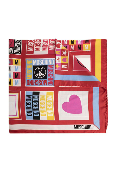 Moschino Logo Printed Scarf In Multi