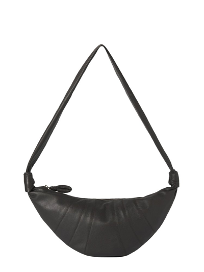 Lemaire Medium Croissant Soft Nappa Shoulder Bag In Black