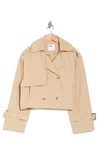 ELODIE ELODIE DOUBLE BREASTED CROP TRENCH COAT