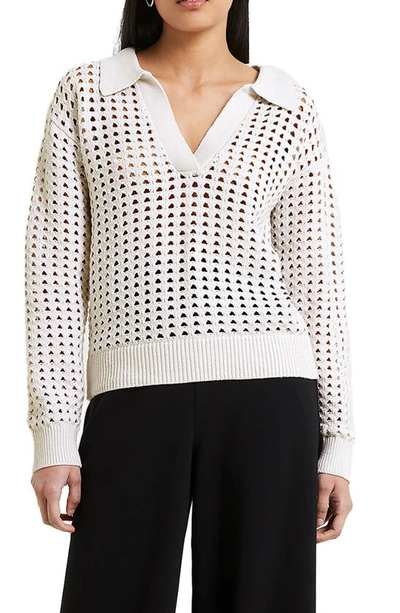 French Connection Manda Pointelle Sweater In White