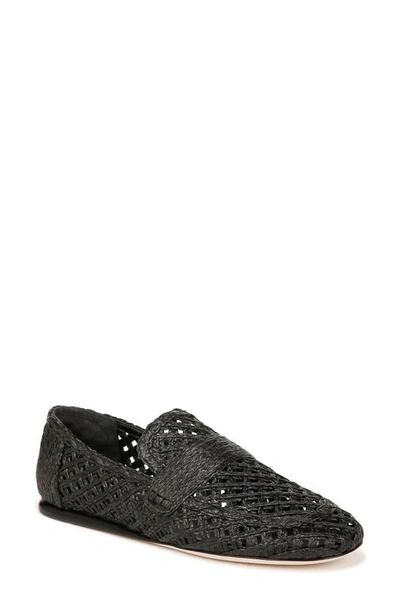 Vince Women's Davis Raffia Loafer Flats In Black