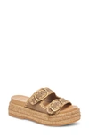 Dolce Vita Women's Wanika Double Buckle Espadrille Platform Sandals In Natural Woven Raffia