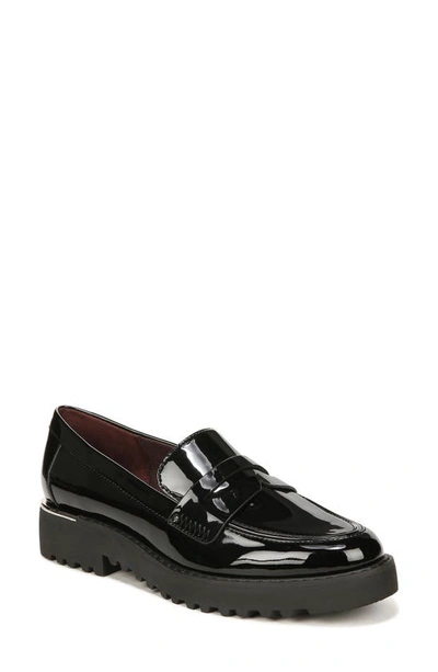 Franco Sarto Cassandra Patent Lug Sole Penny Loafer In Black