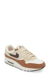 Nike White & Brown Air Max 1 '87 Sneakers In Velvet Brown/ Sand Drift/ Sail