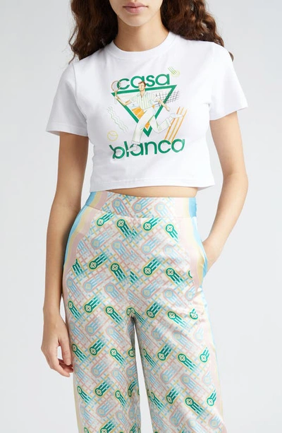 Casablanca Le Jeu Graphic-print T-shirt In White