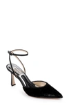 Badgley Mischka Lyric Velvet Ankle-strap Pumps In Black