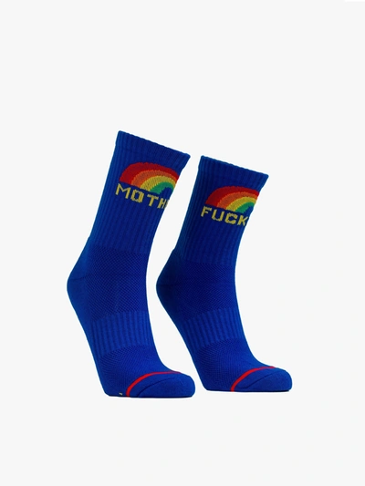 Mother Baby Steps Crew Socks In  Fucker Rainbow