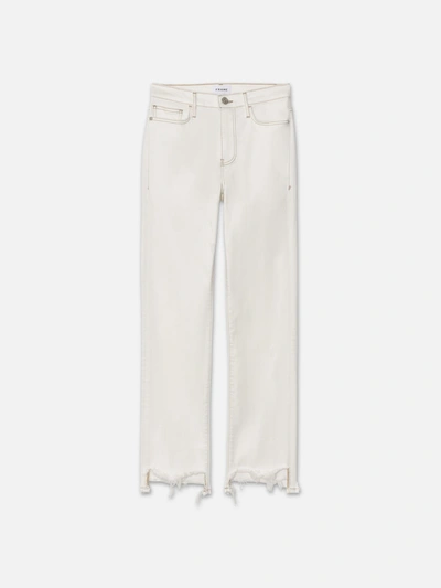 Frame Le High Straight Long Stiletto Jeans In White