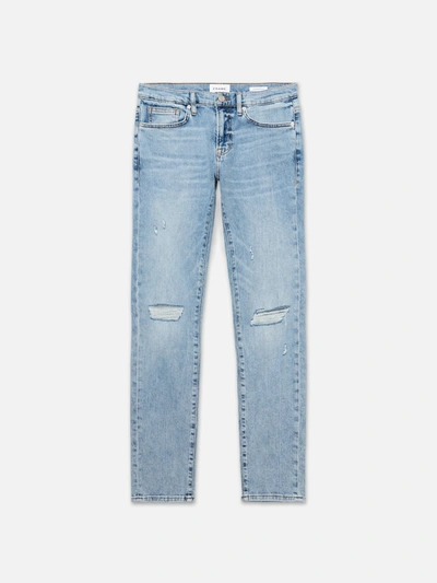 Frame L'homme Skinny Jeans Baytown Rips Denim In Blue
