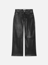 FRAME FRAME SLIM PALAZZO CROP LEATHER TROUSER PANTS