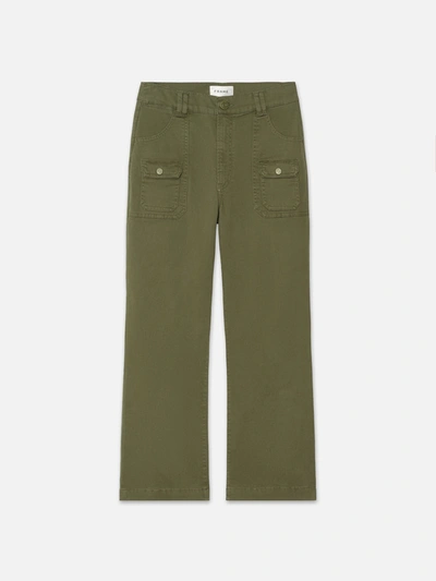 Frame Utility Pocket Trousers In Khaki Green