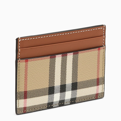 Burberry Vintage Check Pattern Card Holder Women In Cream