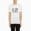 C.P. COMPANY C.P. COMPANY WHITE T-SHIRT WITH LOGO PRINT ON THE FRONT MEN