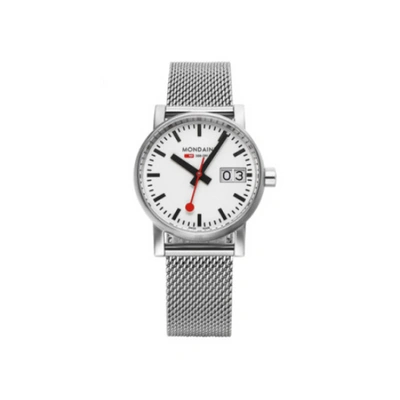 Pre-owned Mondaine Mse.30210.sm Railwaysevo2 Stainless Steel Band 30m Quartz Women's Watch