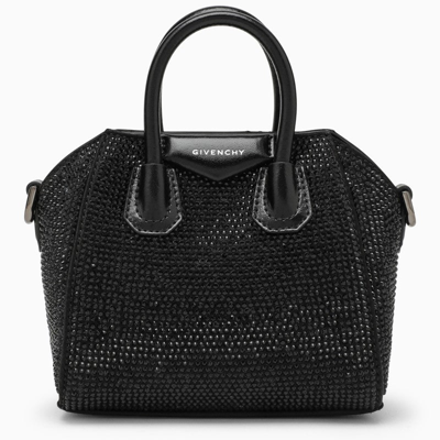 Givenchy Antigona Micro Black Bag With Rhinestones Women