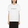 GIVENCHY GIVENCHY WHITE CREW-NECK T-SHIRT WITH LOGO WOMEN