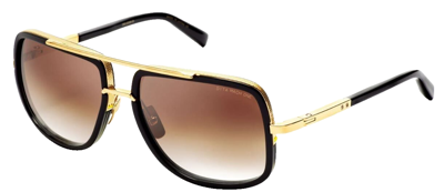 Pre-owned Dita Aviator Sunglasses Drx-2030b-59-z Black Gold Frame Brown Gradient Lenses