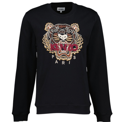 Pre-owned Kenzo Tiger Embroidered Varsity Icon Black Jumper