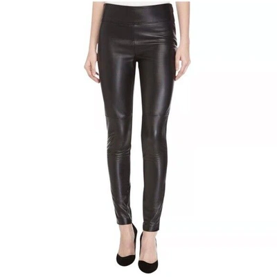 Pre-owned Nicole Miller Artelier Leather Pants Black 8
