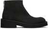 Mm6 Maison Margiela Gray Zip Boots In T8012 Stretch Limo