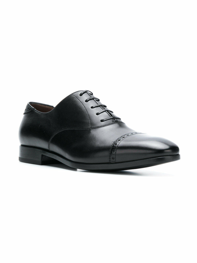 Pre-owned Ferragamo Salvatore  Boston Mens Black Leather Oxfords 8 9 10 11 11.5 12