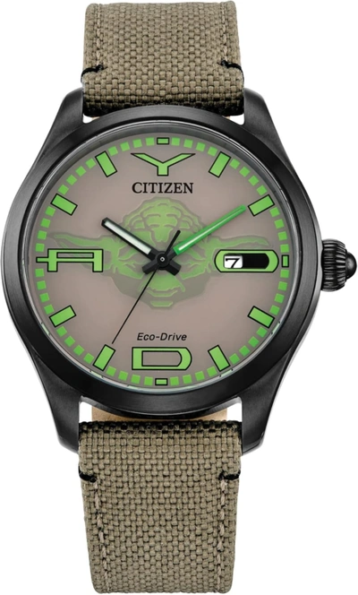 Pre-owned Citizen Eco-drive Men's Star Wars Yoda "judge Me By My Size, Do You?" Black Ip W