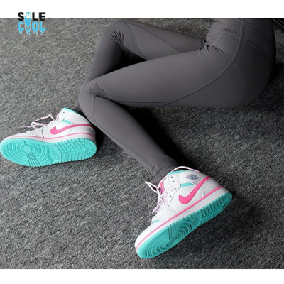 Pre-owned Jordan Air  1 Retro Mid Digital Pink Aurora Green Miami 555112-102 In White