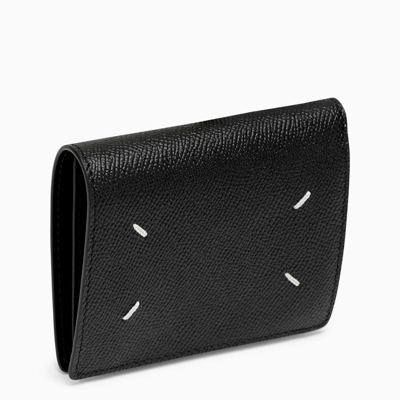 Maison Margiela Four-stitch Tri-fold Design Wallet In Black