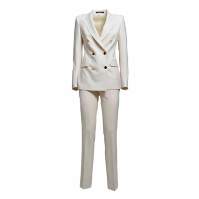 Tagliatore Double-breasted Two-piece Suit Set In Panna