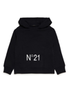 N°21 Logo-print Cotton Hoodie In Nero