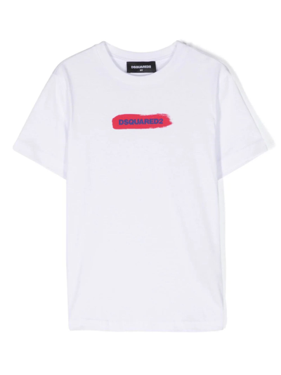 Dsquared2 Kids' White T-shirt For Boy With Logo