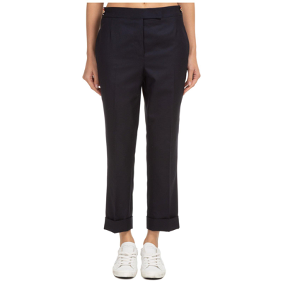 Thom Browne High-waisted Straight Leg Trousers In Navy